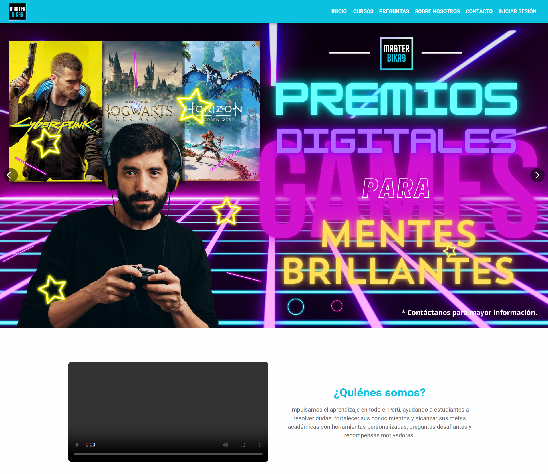 MASTERBIKAS - Plataforma educativa interactiva
